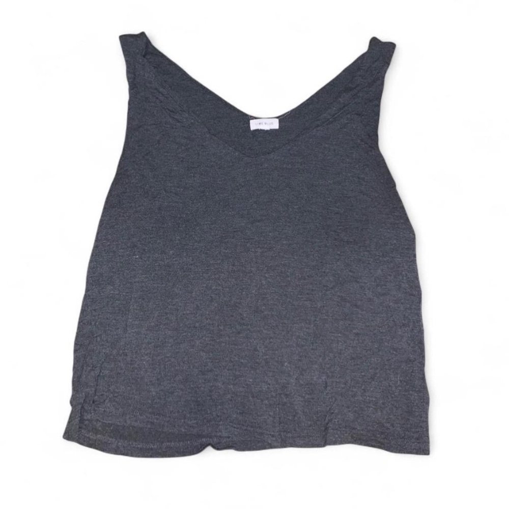 Women's Gray V-Neck Crop Top